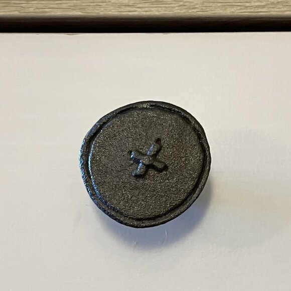 Pottery Barn Cast Iron Button Drawer Knobs Set of 5 - Picture 8 of 9